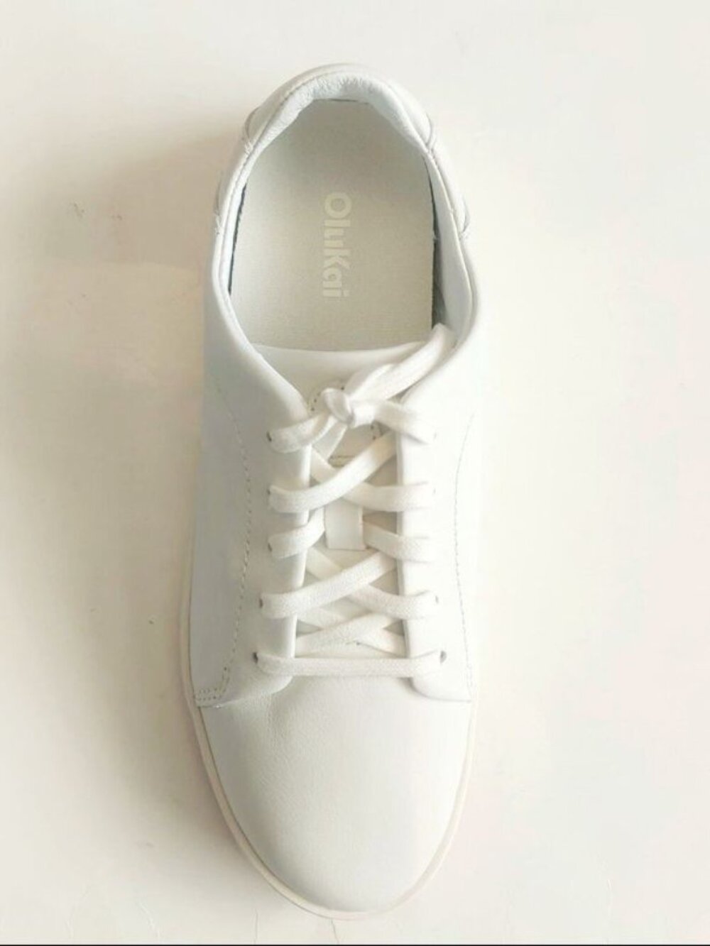 Olukai Womens Size 8 PEHUEA LI ILI Casual Leather Sneaker Bright White Shoe - Picture 2 of 9